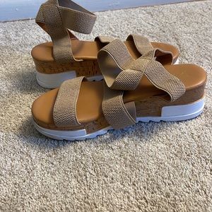 Athlefit Platform Sandals with Ankle Strap